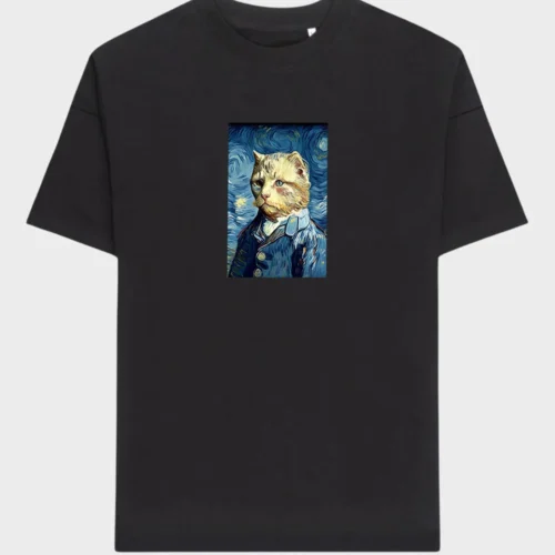 Van Gogh Cat T-Shirt #1