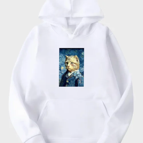 Van Gogh Cat Hoodie #w2