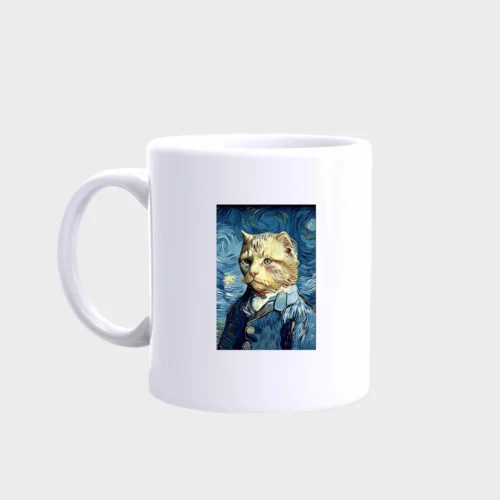 Van Gogh Cat Mug #1